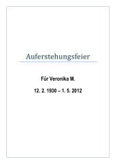 Messzettel Auferstehungsfeier VM Cover